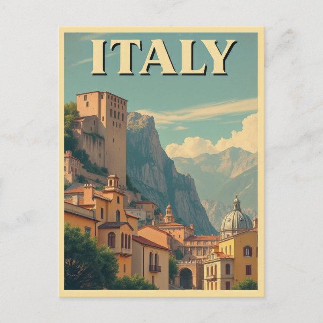 Vintag Italien Retro Italienische Reise Postkarte (Vorderseite)