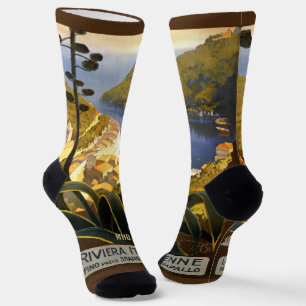 Vintag Italy Travel custom monogram Socken