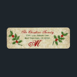 Vintag Ivy Christmas Holly Monogram<br><div class="desc">Dieses Vintage Design mit seinen Zweigen der Heiligen macht ein süßes Adressenschild für Ihre Ferienkarten. Design Tipp: Wenn Ihre Namen wirklich lang sind,  müssen Sie den Text möglicherweise verkleinern und verkleinern.</div>