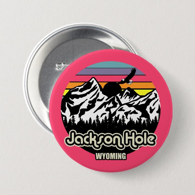 Vintag Jackson Hole Wyoming Button (Vorne & Hinten)