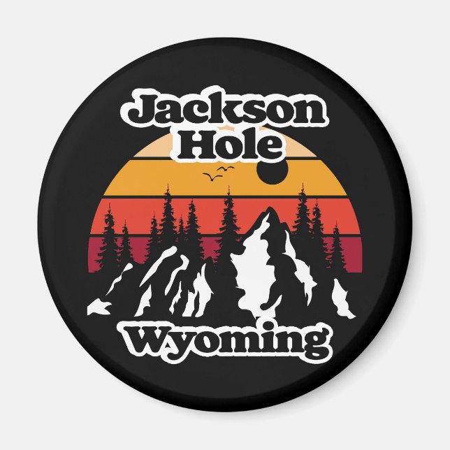 Vintag Jackson Hole Wyoming Magnet (Vorne)