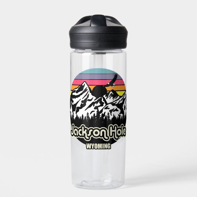 Vintag Jackson Hole Wyoming Trinkflasche (Vorderseite)