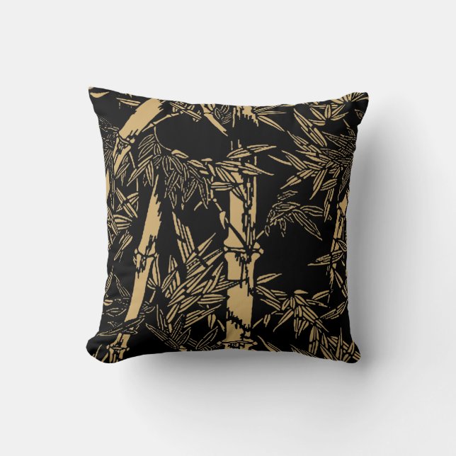 Vintag Japanisch Golden Bamboo Kissen (Vorderseite)