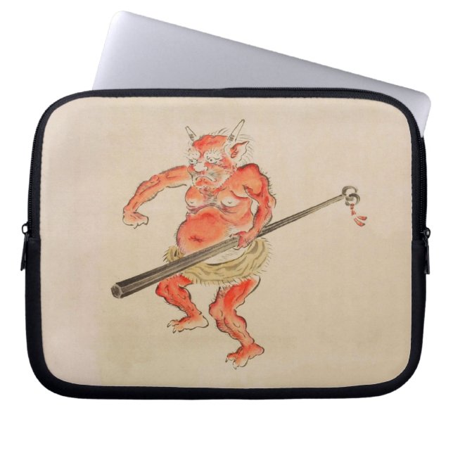 Vintag Japanisch Oni Yokai Laptopschutzhülle (Vorderseite)