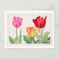 Vintag Japanisch Tulip Woodblock Print