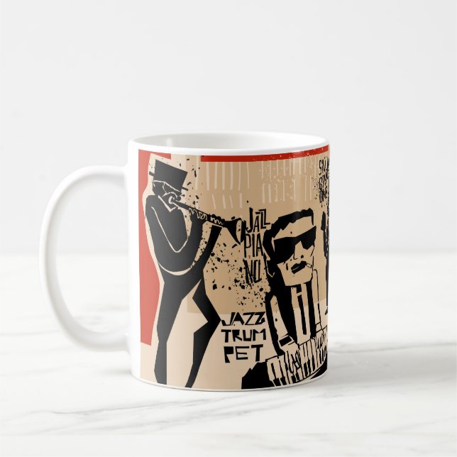 Vintag Jazz Band Poster: Cooles Design Kaffeetasse (Links)