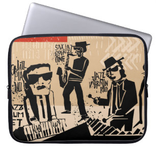 Vintag Jazz Band Poster: Cooles Design Laptopschutzhülle