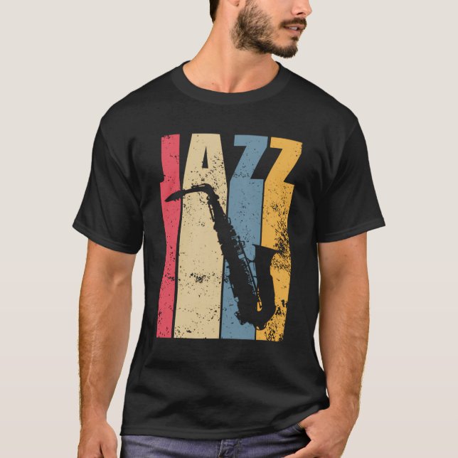 Vintag Jazz Saxophone-Geschenk T-Shirt (Vorderseite)