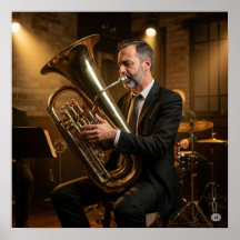 Vintag Jazz Tuba Player