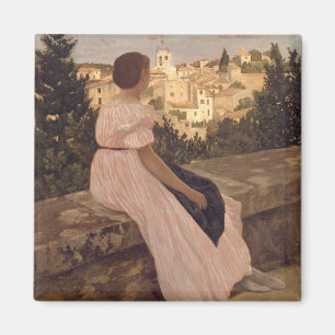 Vintag Jean Frederic Bazille Das rosa Kleid Magnet
