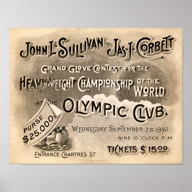 Vintag Jeffries vs. Sharkey Poster (Vorne)