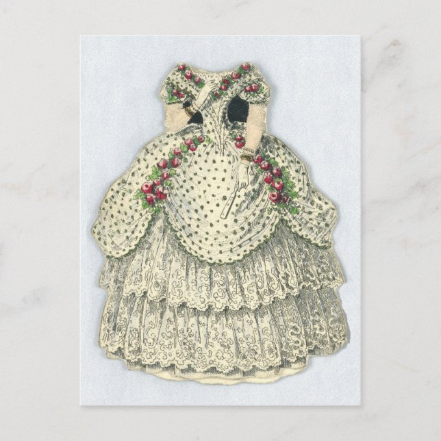 Vintag Jenny Lind Paper Doll Postkarte (Vorderseite)