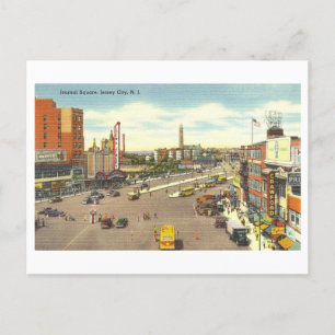 Vintag Jersey City, New Jersey, Downtown View Postkarte