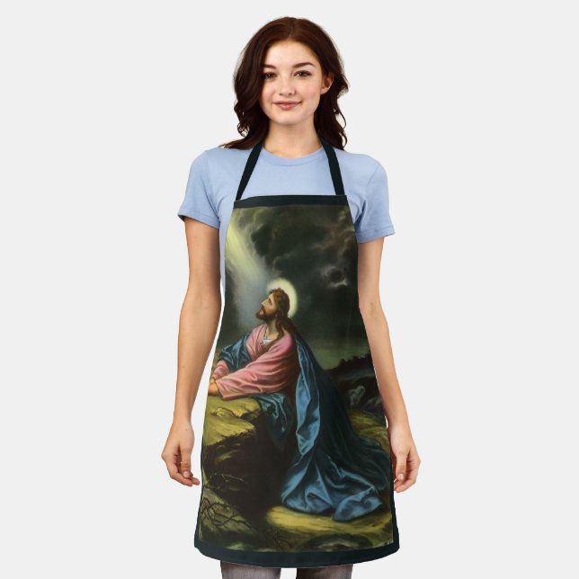 Vintag Jesus Christus beten, Garten von Gethsemane Schürze (Getragen)