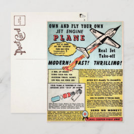 Vintag Jet Flugzeug Werbung Postkarte