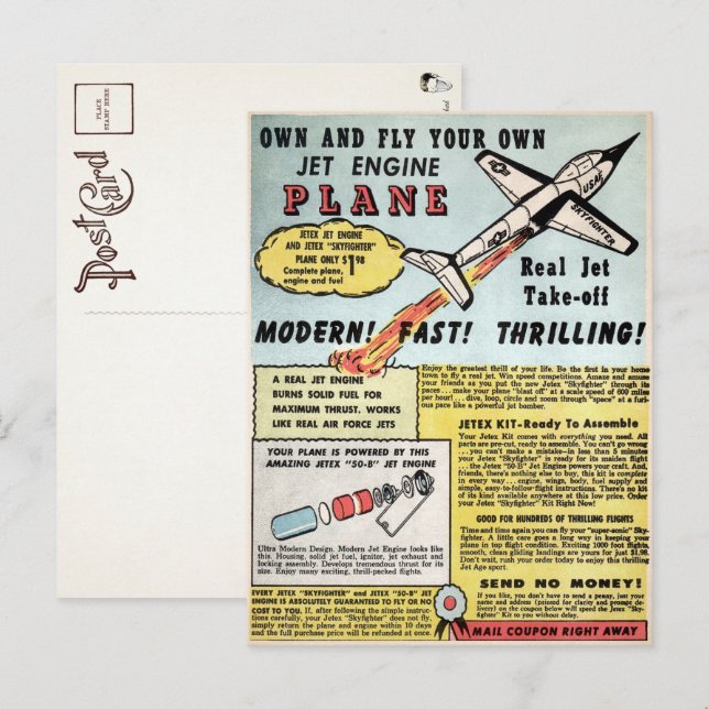 Vintag Jet Flugzeug Werbung Postkarte (Vorne/Hinten)