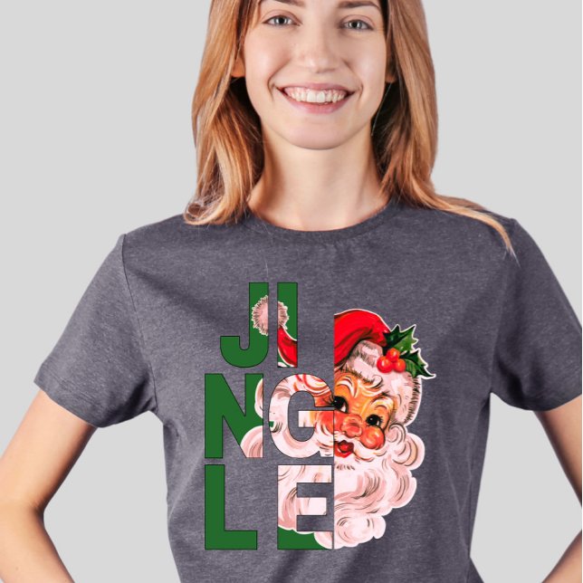 Vintag Jingle Bells Santa Christmas T-Shirt (Von Creator hochgeladen)