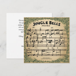 Vintag Jingle Bells Sheet Music Company Feiertagskarte