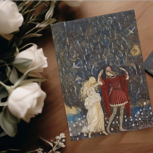 Vintag John Bauer Prinzessin und Prince Valentines Karte