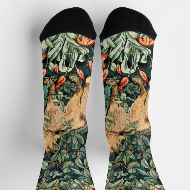 Vintag John Dearle "Greenery" - Blume und Fuchs vo Socken (Oben)