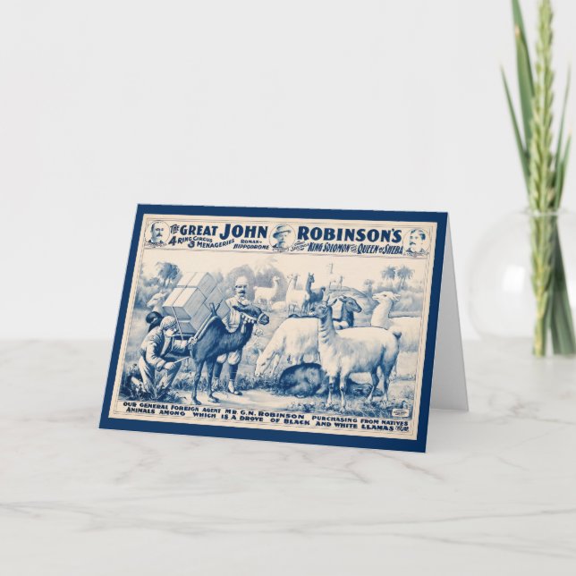Vintag John Robinson Circus Poster Karte (Vorderseite)