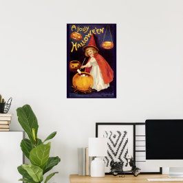 Vintag Jolly Halloween Hexe von Ellen Clapsaddle Poster