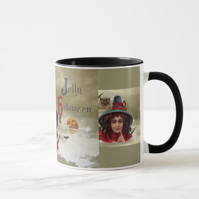 Vintag Jolly Halloween HexenRinger-Tasse Tasse (Rechts)