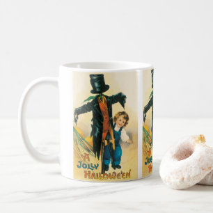 Vintag Jolly Halloween Scarecrow Ellen Clapsaddle Kaffeetasse