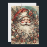 Vintag Jolly Santa Claus Face präsentiert Feiertagskarte<br><div class="desc">Elegante Weihnachtsgrüßkarte mit einem nahen Gemälde eines fröhlichen Weihnachtsmannes,  das sein Gesicht und den großen,  flauschigen Bart zeigt. Personalisiert auf der Rückseite mit Ihrer Nachricht und Ihrem Namen. Kontaktieren Sie mich für Hilfe bei Ihrer Anpassung oder um zusätzliche Matching oder Koordination von Zazzle Produkten anzufordern.</div>