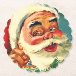 Vintag Jolly Santa Claus Face Untersetzer