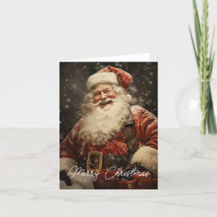 Vintag Jolly Santa Claus Weihnachtsfeiertag Karte
