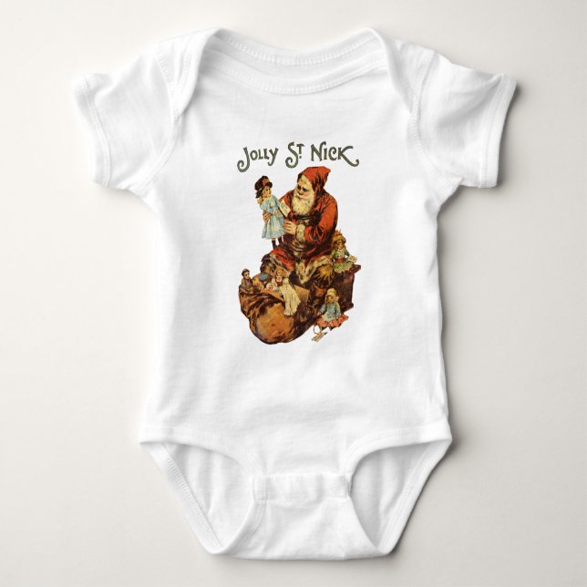Vintag Jolly St. Nick Baby Bodysuit Baby Strampler (Vorderseite)