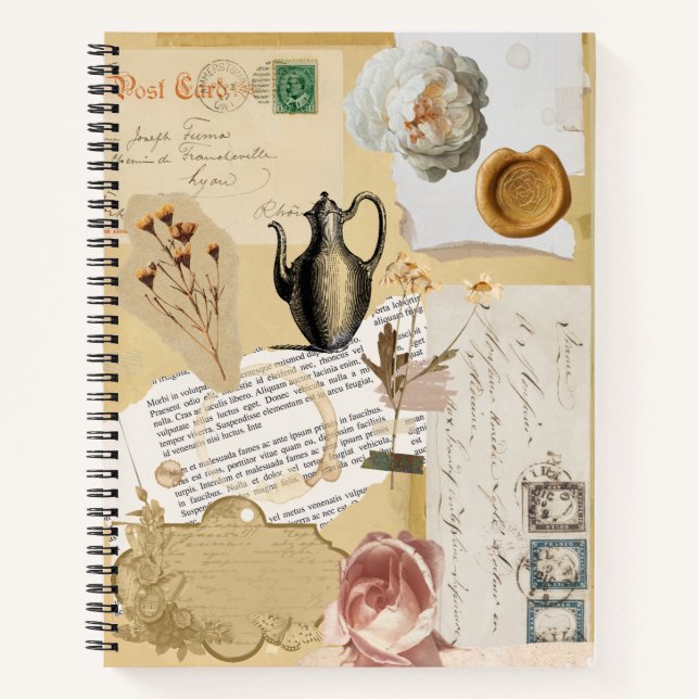 Vintag Journal Stickers Spiral Notebook Notizbuch (Vorderseite)