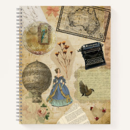 Vintag Journal Stickers Spiral Sketch Notebook Notizbuch