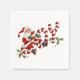 Vintag Joy Santa Serviette