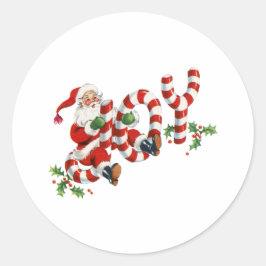 Vintag Joy Weihnachten Runder Aufkleber