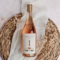 Vintag Jugendstil Wein Flasche Tischnummer