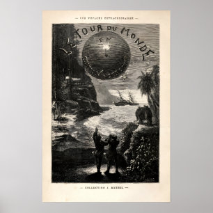 Vintag Jules Vern "Around the World.." Cover Poster