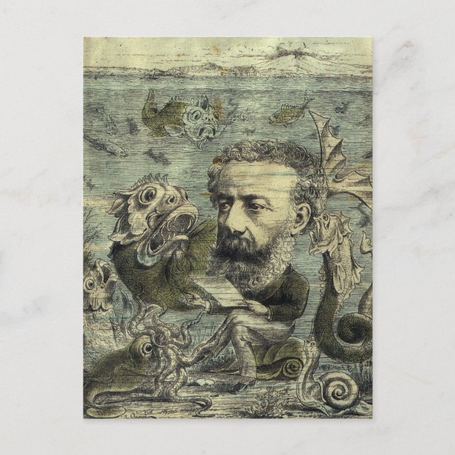 Vintag Jules Verne Periodische Abdeckung Postkarte (Vorderseite)