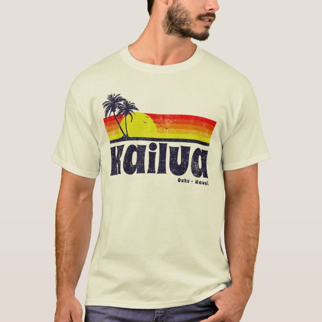 Vintag Kailua Oahu Hawaii T-Shirt (Vorderseite)