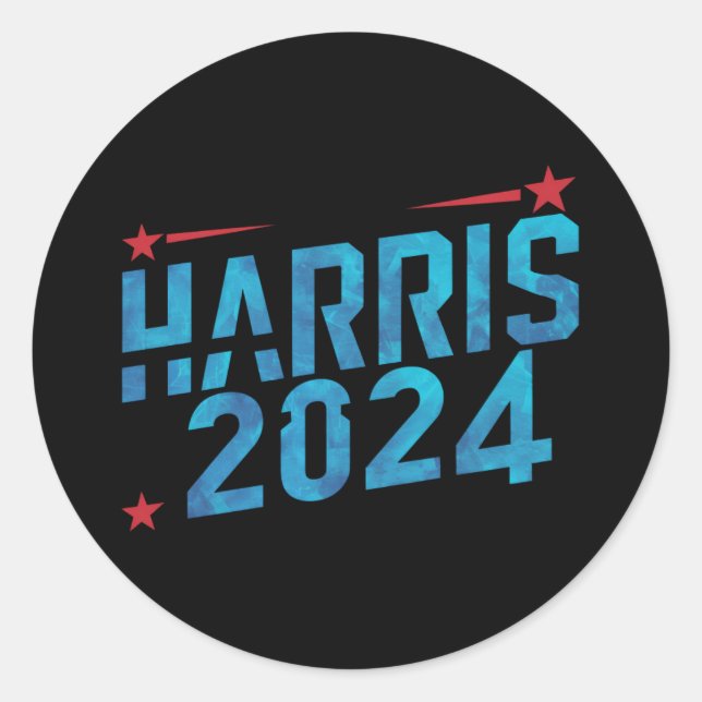 Vintag Kamala Harris 2024 Runder Aufkleber (Vorderseite)