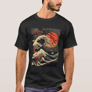 Vintag Kanagawa Japanisch The Great Wave Cherry Bl T-Shirt