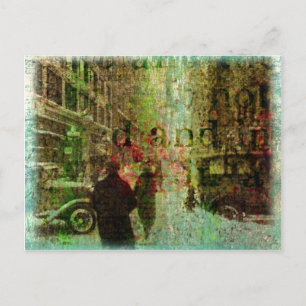 Vintag Kansas City Grunge Collage Postkarte