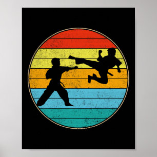 Vintag Karate Kids Martial Arts Fighter Retro Kar Poster