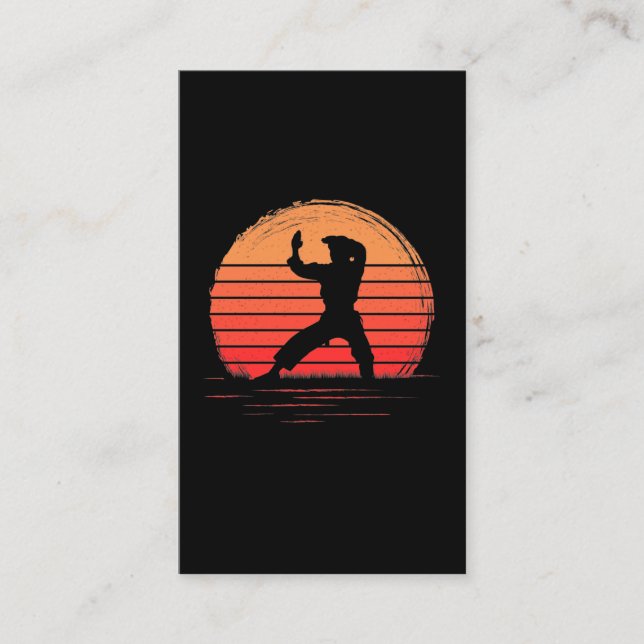 Vintag Karate Martial Arts Retro Visitenkarte (Vorderseite)