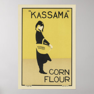 Vintag Kassama Corn Mehl Ad Poster