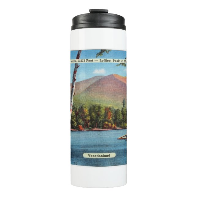 Vintag Katahdin Postcard Thermosbecher (Vorderseite)