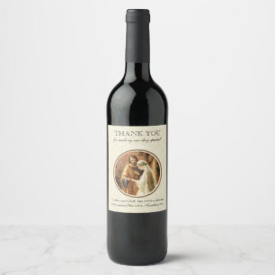 Vintag-katholische Hochzeit Weinetikett