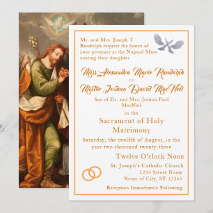 Vintag-katholische Hochzeitseinladung Einladung