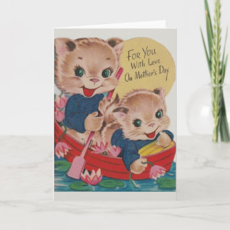 Vintag Kätzchen Muttertagskarte Karte